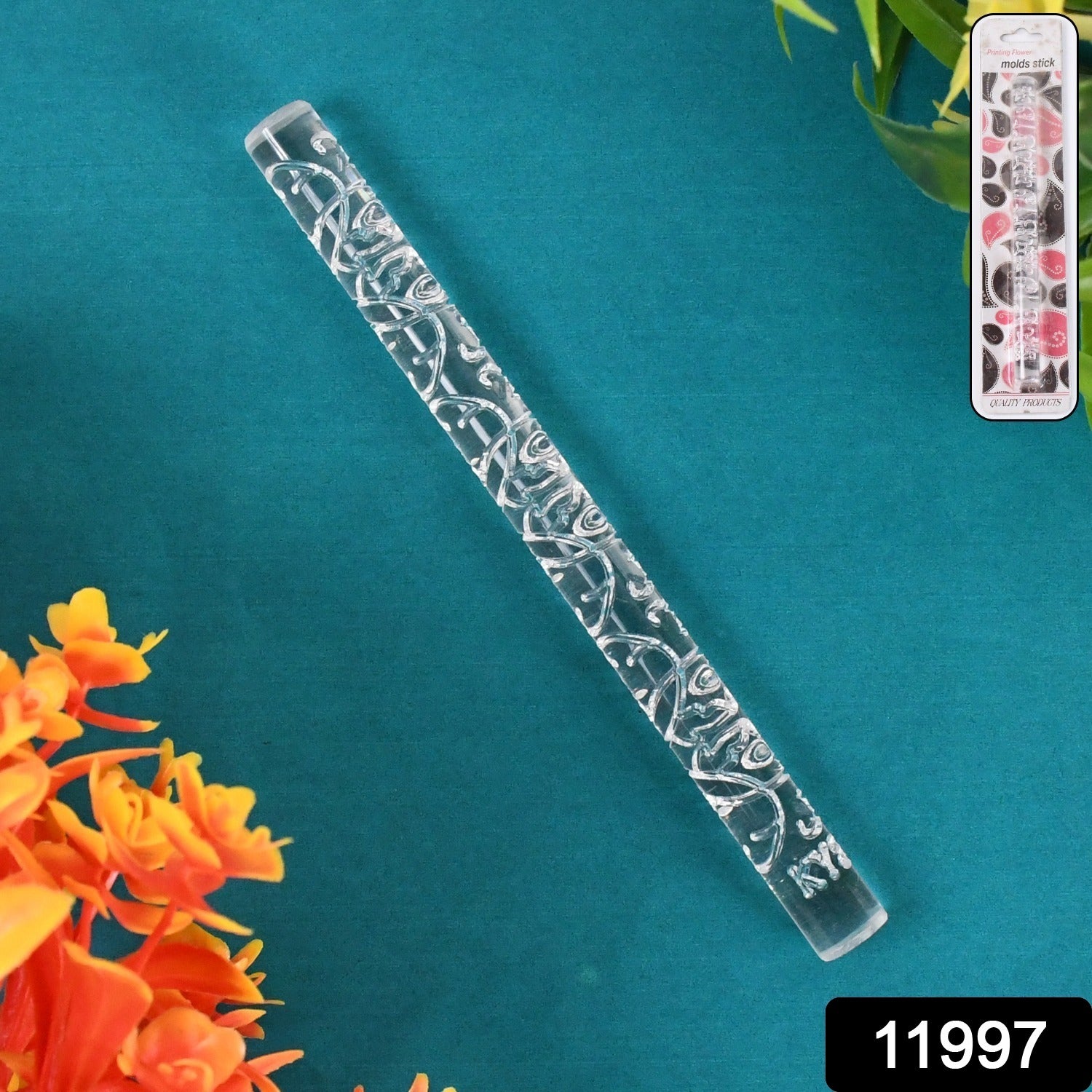 Textured Embossed Acrylic Rolling Pins Fondant Cake Decorating Tools (1 Pc) Textured Embossed Acrylic Rolling Pins Fondant Cake Decorating Tools (1 Pc)